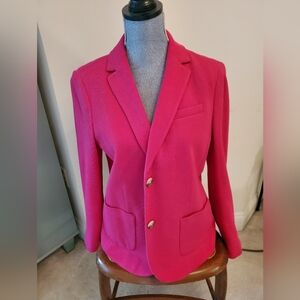 Talbots Button Front Cotton Knit Pink Blazer Size 10
